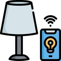 A lamp and a phone with a light bulb vector