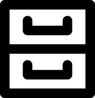 A black and white image of two drawers vector