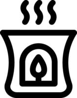 A black and white icon of a pot with steam coming out of it vector