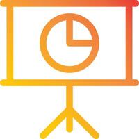 A presentation screen with a clock on it vector