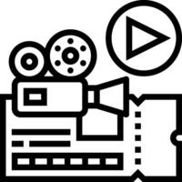 clip icon with a camera and a play button vector