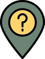 Question mark icon on location marker illustration vector