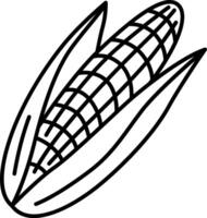 Corn on the cob coloring page vector
