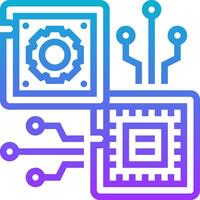 A computer chip and a circuit board vector