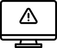 A computer monitor with a warning sign on it vector
