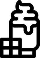 A black and white icon of a cup of ice cream vector