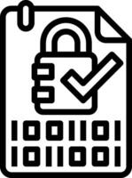 A black and white icon of a padlock vector