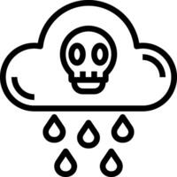 A cloud with a skull and rain drops vector