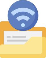Wifi icon on a folder vector