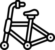 A black and white drawing of a bike vector