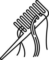 A comb with a long handle and a long handle vector