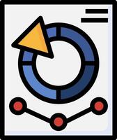A flat icon of a circle with a circle and arrows vector