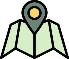 A map pin icon with a yellow dot vector