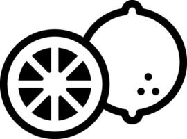 A black and white image of a lemon and a slice vector