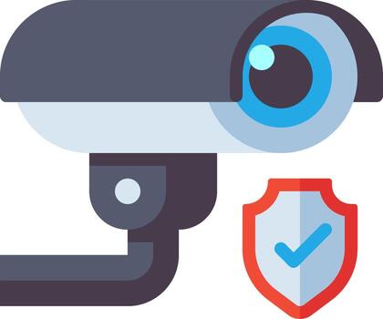 A security camera and a check mark vector