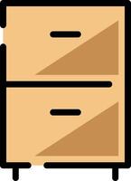 A wooden chest with two drawers on top vector