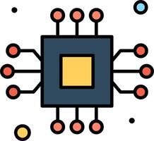 A computer chip icon with dots around it vector