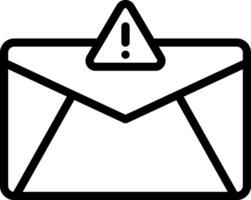 An envelope with a warning icon on it vector