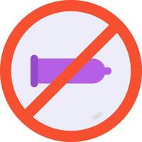 A no condom sign on a white background vector