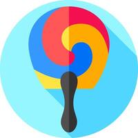 A colorful ping pong paddle with a long shadow vector
