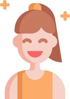 A woman with a ponytail and a smile vector