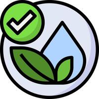A green leaf and a check mark are on a circle vector