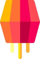 A colorful paper lantern with a yellow and orange top vector