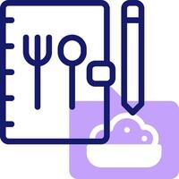 A notebook with a fork and spoon in it vector