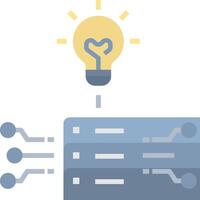 A light bulb is connected to a server vector