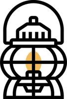A black and white icon of a lantern vector