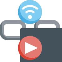 A player with a wifi icon and a play button vector