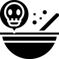 A black and white image of a bowl with a skull in it vector