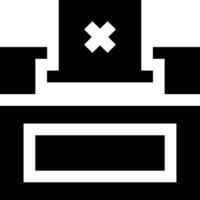 A black and white icon of a printer vector