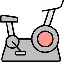 An exercise bike with a red dot on it vector