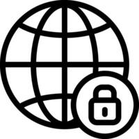 A globe with a padlock on it vector