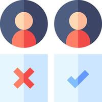 Four icons of people with different colors and shapes vector