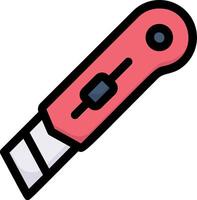 A pink knife with a black handle vector