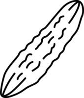 A pickle is drawn in black and white vector