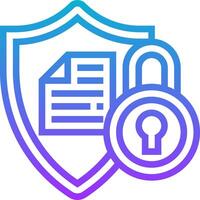 A shield with a padlock and a document vector