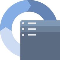 A blue and white circle with a blue arrow pointing to the left vector