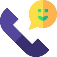 A phone with a smiley face and a speech bubble vector
