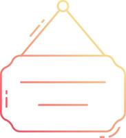 A sign hanging from a rope on a white background vector