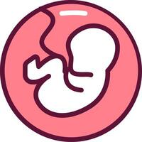 A baby in a pink circle with a white outline vector