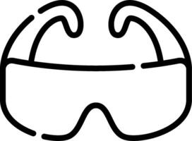A black and white image of goggles vector