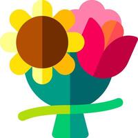 A bouquet of flowers with a green stem vector