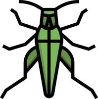 A green bug with long legs and long antennae vector