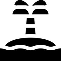 A black and white icon of a palm tree vector