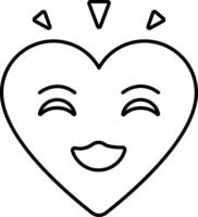 A heart with a smiley face and a diamond vector