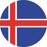 The flag of iceland in a circle vector