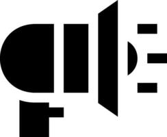 A black and white logo of a speaker vector